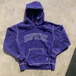 Plum Supreme New York Long-sleeve Embroidery Logo Hoodie